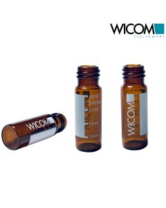 WICOM 13mm Schraubvials (Gewindeflasche), Braunglas, 4ml, mit Beschriftungsungsf...